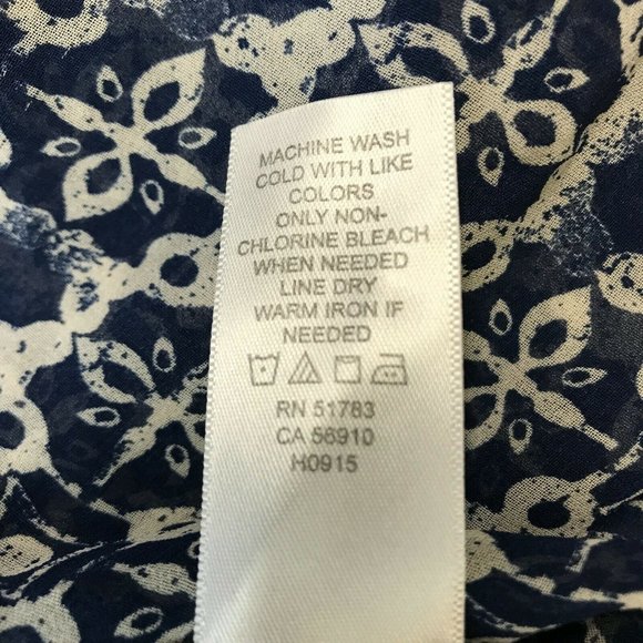 Maurices Paisley Boho Sheer Strappy Blue Blouse  S - Picture 5 of 5